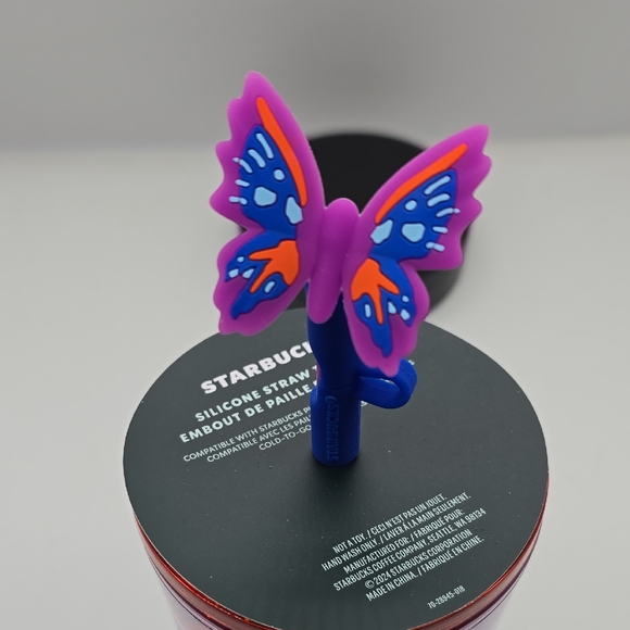 Starbucks 2024 Summer Butterfly Silicone Straw Topper Venti Cold Cup